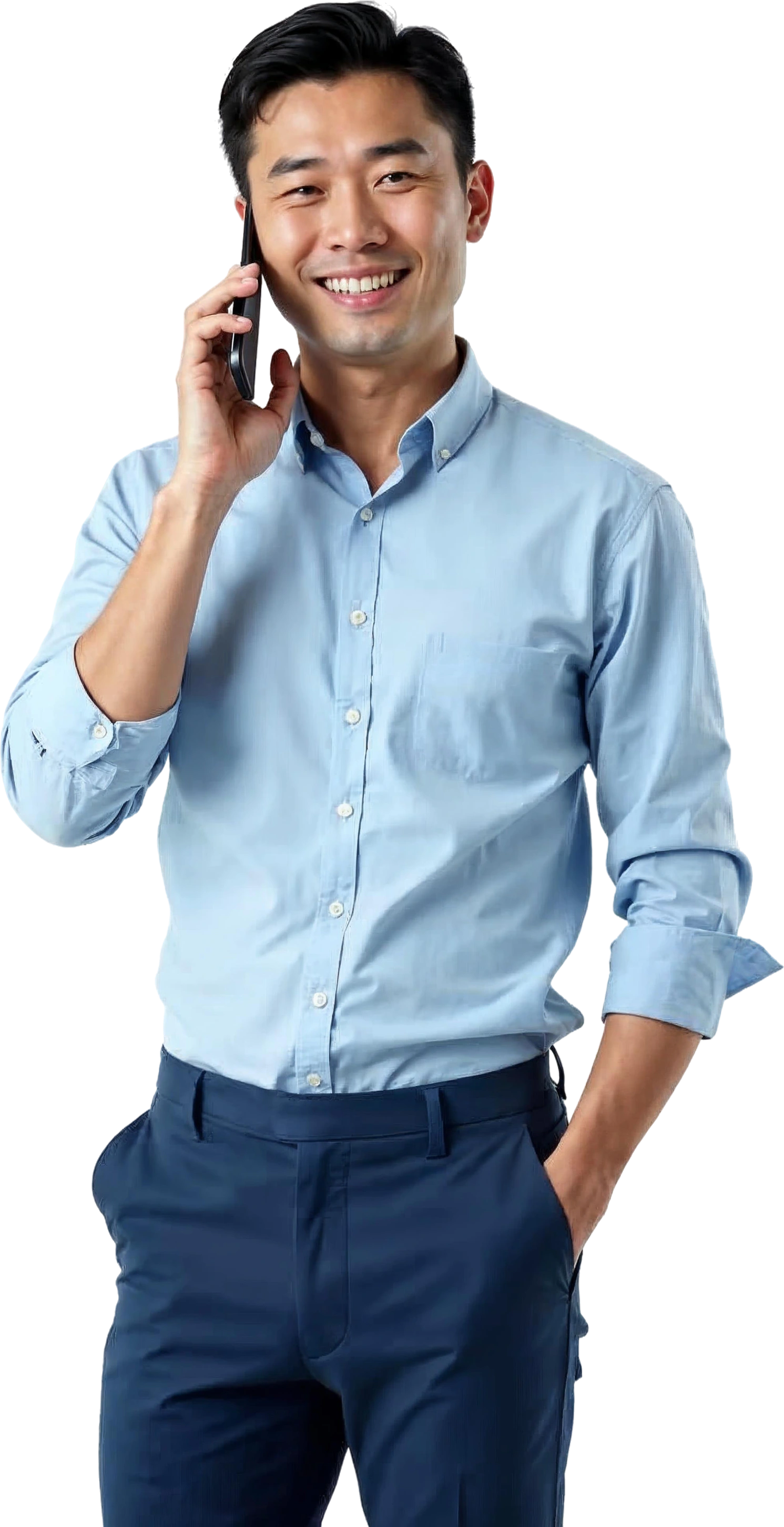 Profissional ao telefone cercado pelas marcas de PABX compatíveis
